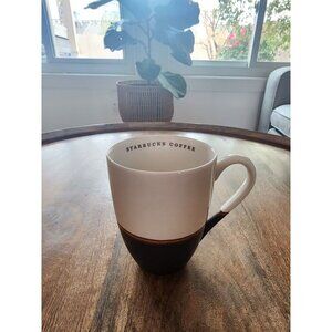 2008 Starbucks White & Brown Coffee Cup Tea Mug | 12oz